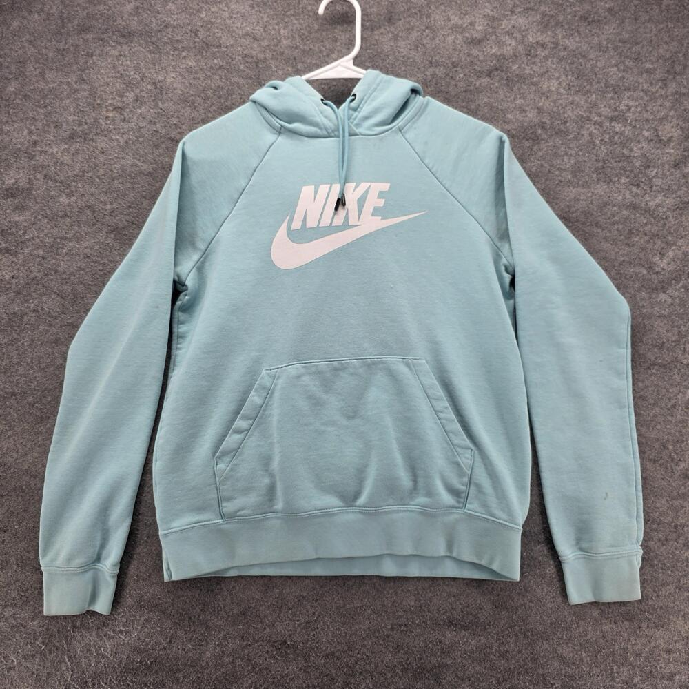 Nike Sweatshirt Mens Small Blue Club Fleece Hoodie Swoosh Logo Kangaroo